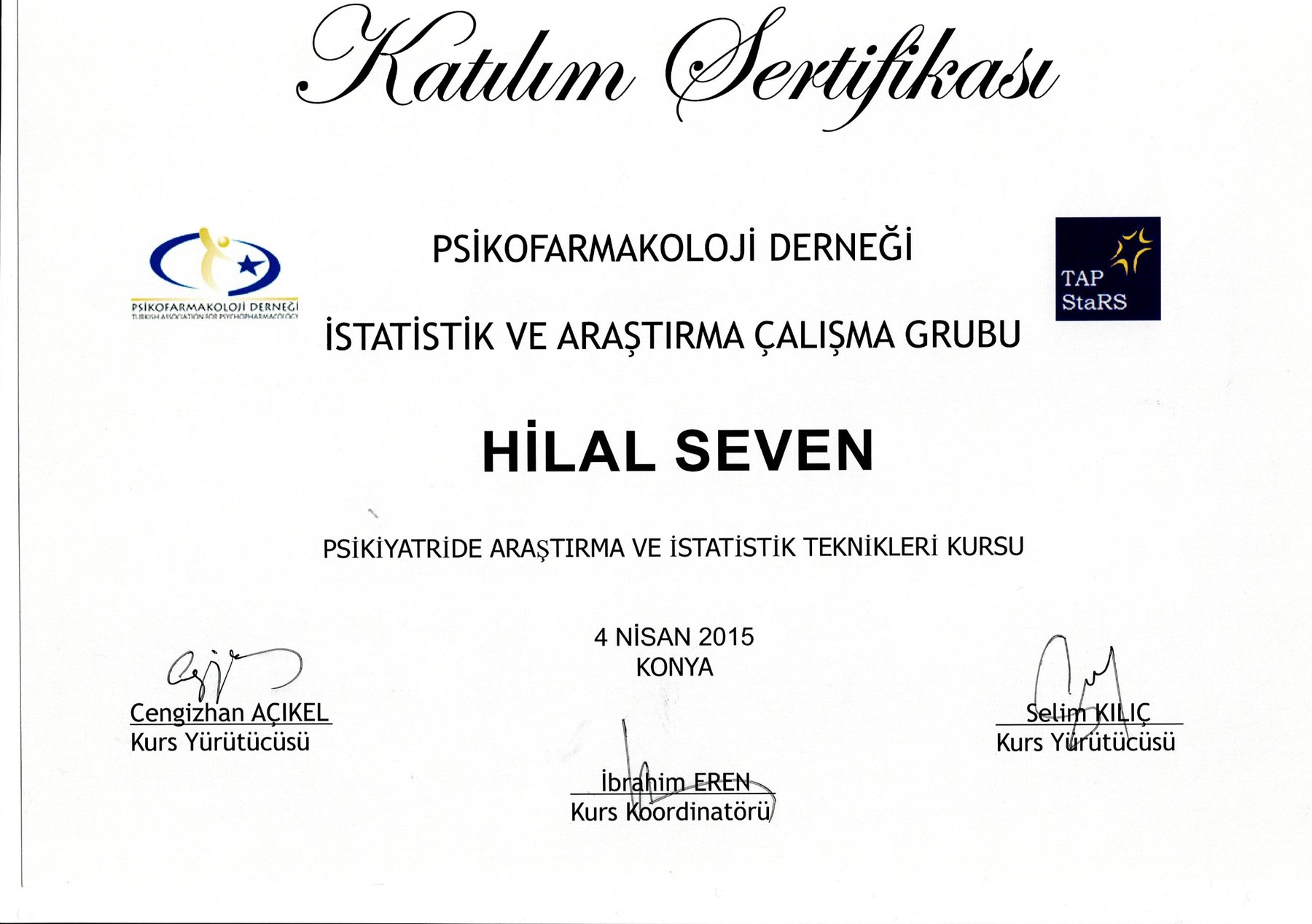 Psikiyatride Araştırma ve İstatistik Teknikleri Kursu