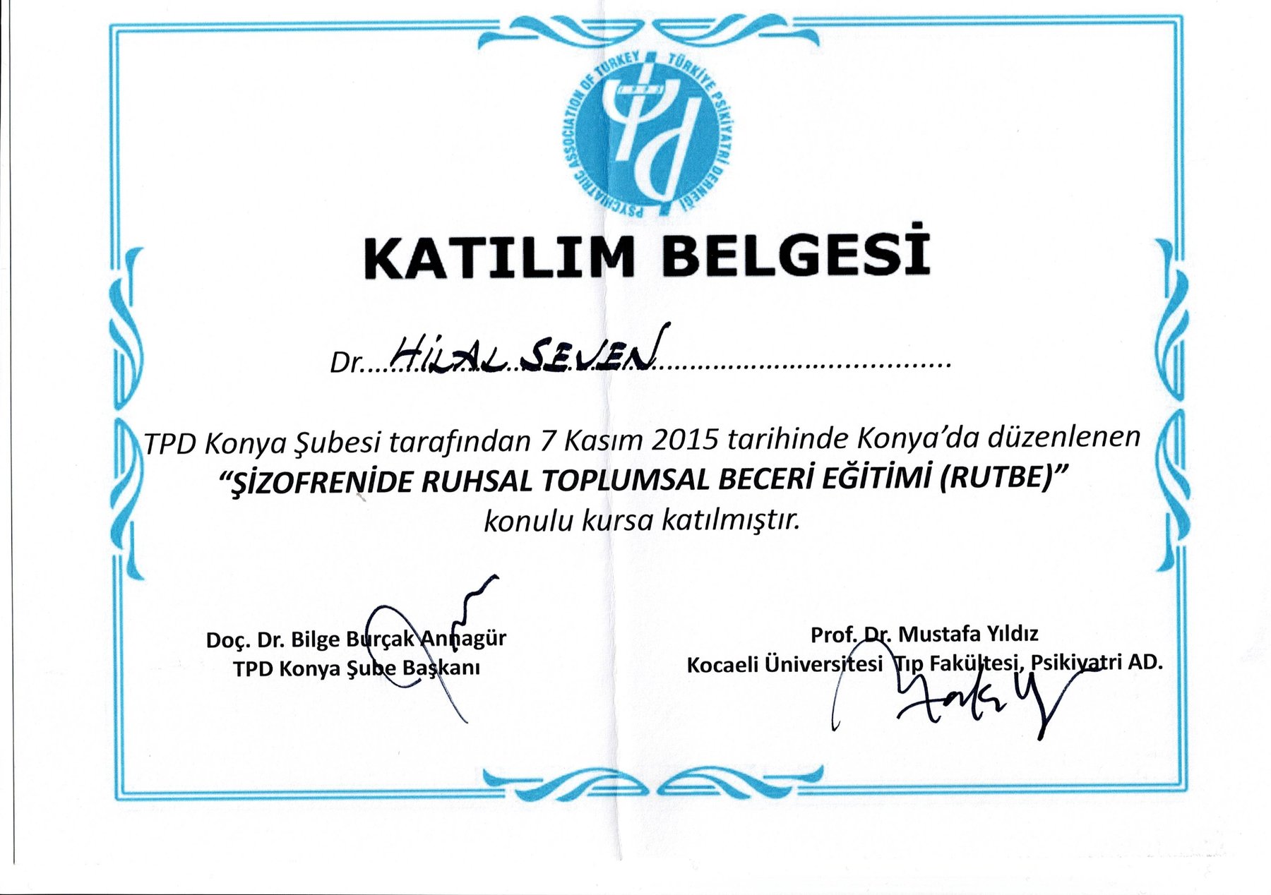 Şizofrenide Ruhsal Toplumsal Beceri Eğitimi (RUTBE)